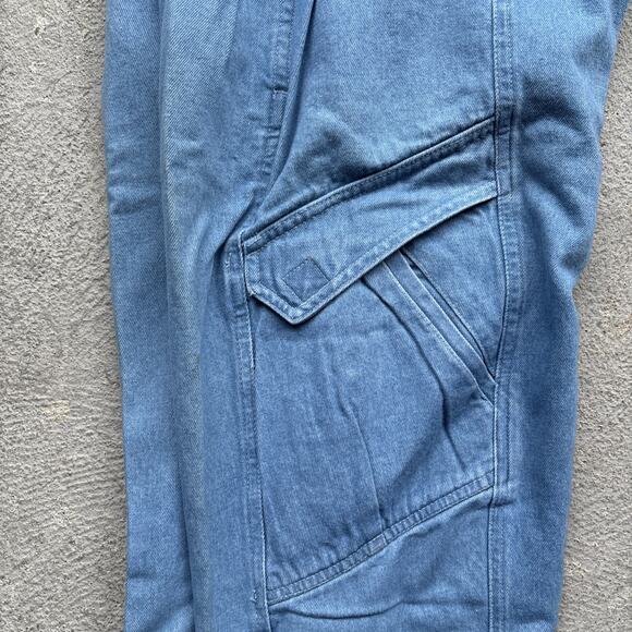 Deadstock 80s Dockers Jeans Mens 28x32 Pleated Denim Levis Cargo Tapered Vintage - Picture 13 of 16